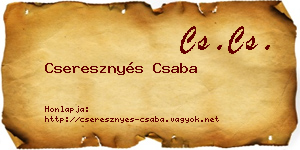 Cseresznyés Csaba névjegykártya